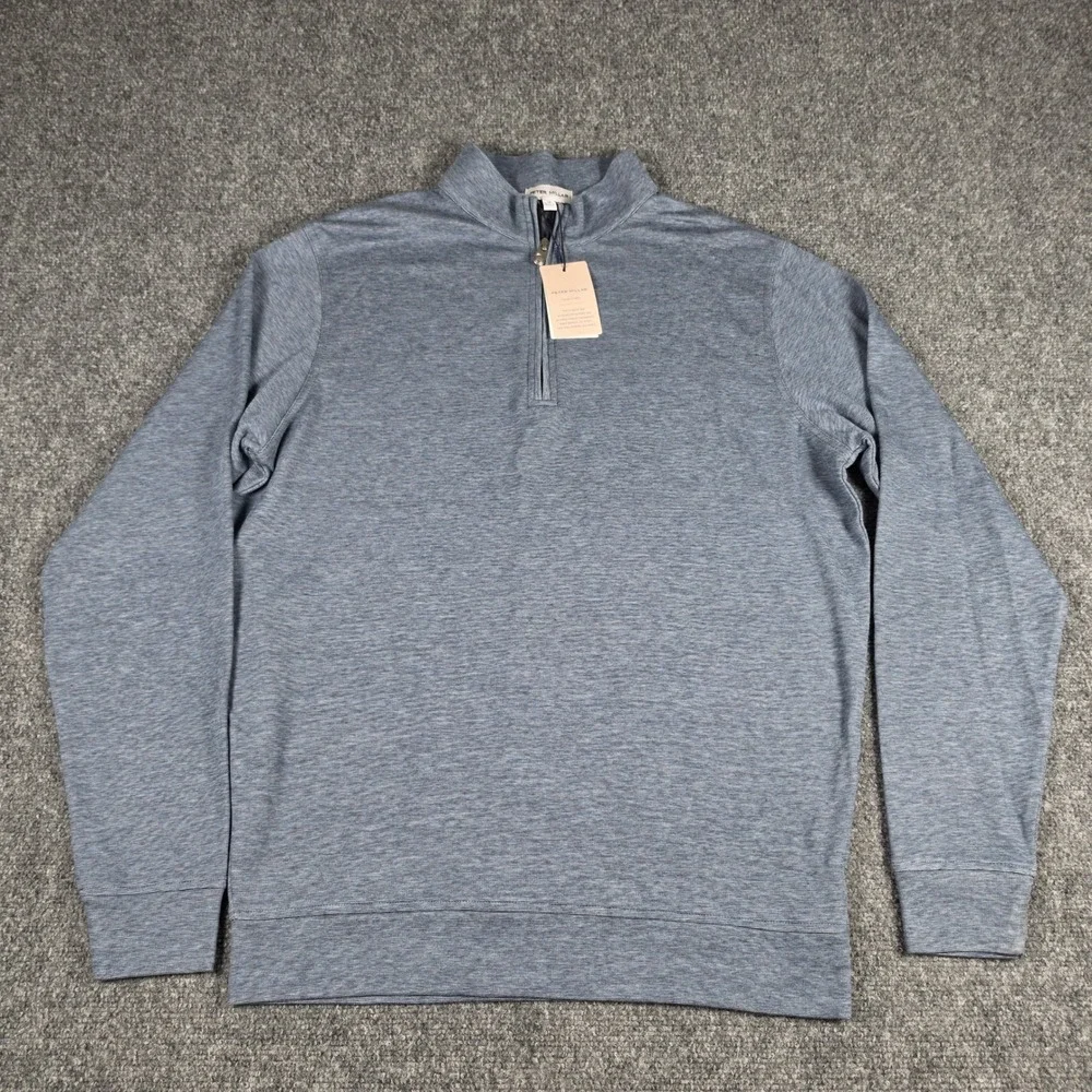 Peter Millar Crown Comfort Interlock 1/4 Zip Pullover Mens M Blue MF23K144 NWT